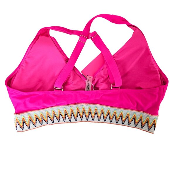 Yonique Womens Plus Size 16W Two-Piece Bikini High-Waisted Swimsuit Zigzag Sexy - Picture 7 of 11